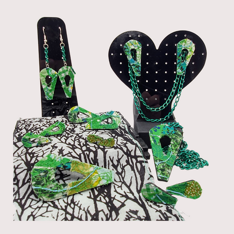 A Forest leaf shaped handmade jewellery collection