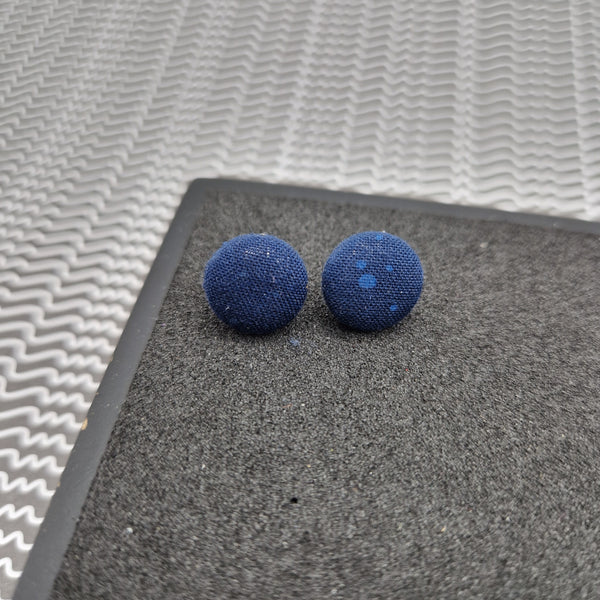 Colourful button stud earrings.