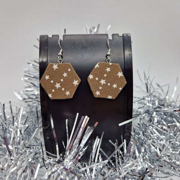 Christmas fabric dangle earrings