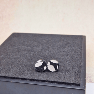 Black, White and Grey Floral small stud earrings
