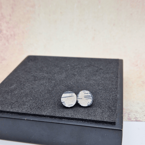 Black, White and Grey Floral small stud earrings