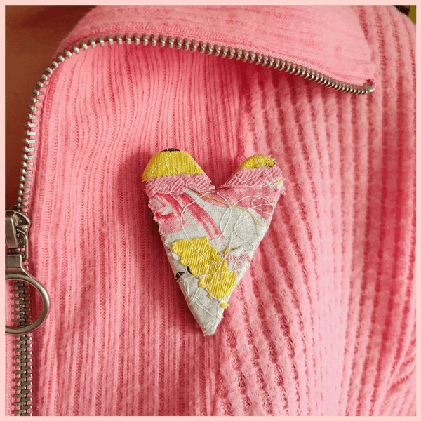 Unique Fabric brooch inspired by the movie Pretty in Pink