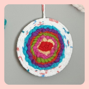 Abstract rainbow circle weaving
