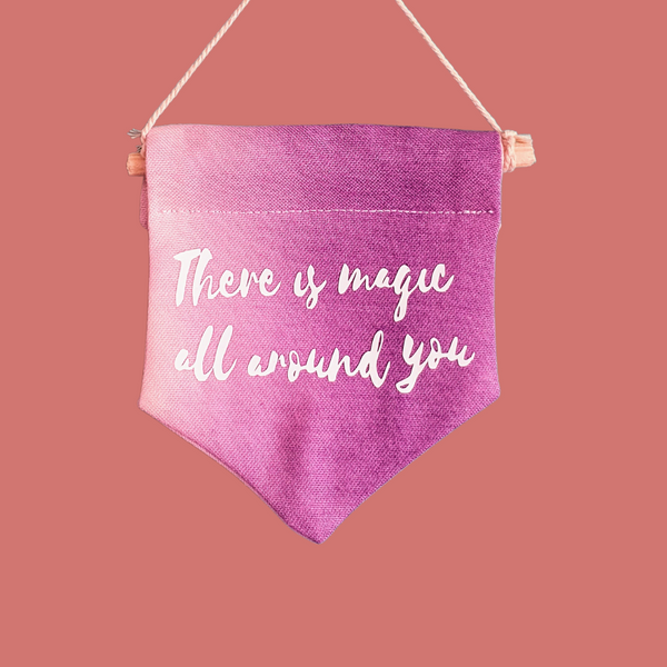 Mini Song Lyrics fabric wall banner. Pennant banner. quote.