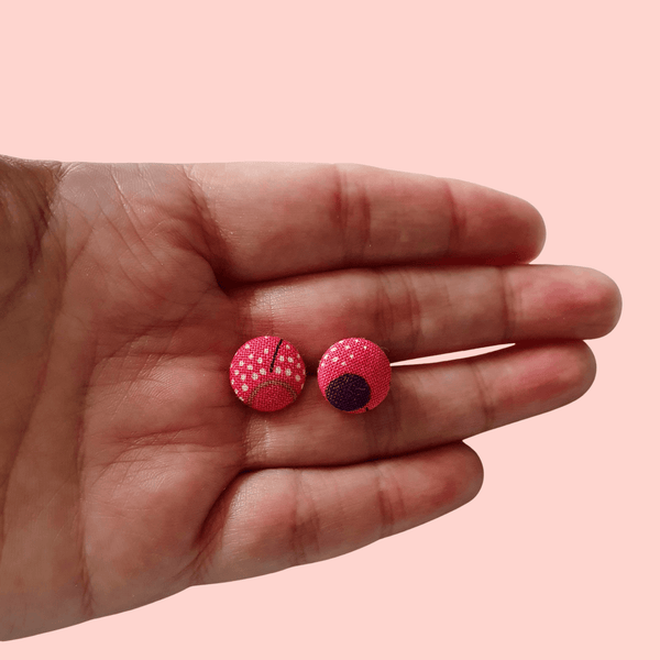 Abstract flower fabric Button studs.