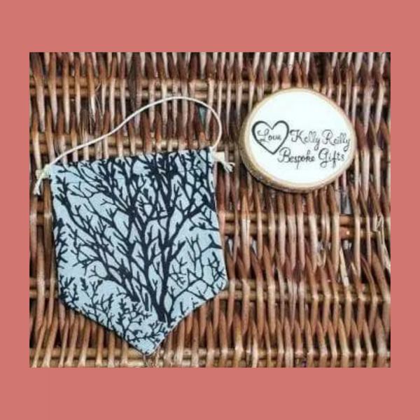 Tree design wall hanging. Pennant banner. personalised. customisable.
