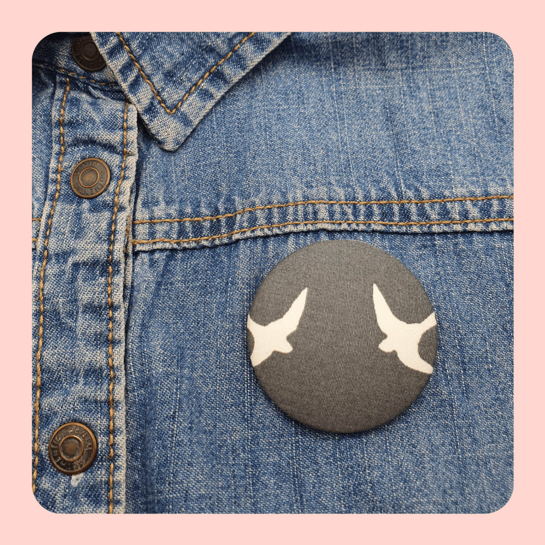 Grey bird pin brooch