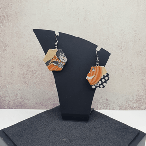 Fabric Halloween themed dangle earrings