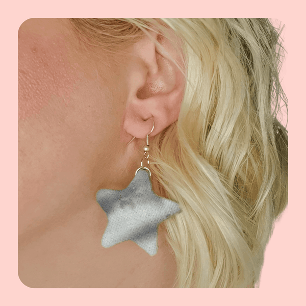 Star tie dye dangle earrings