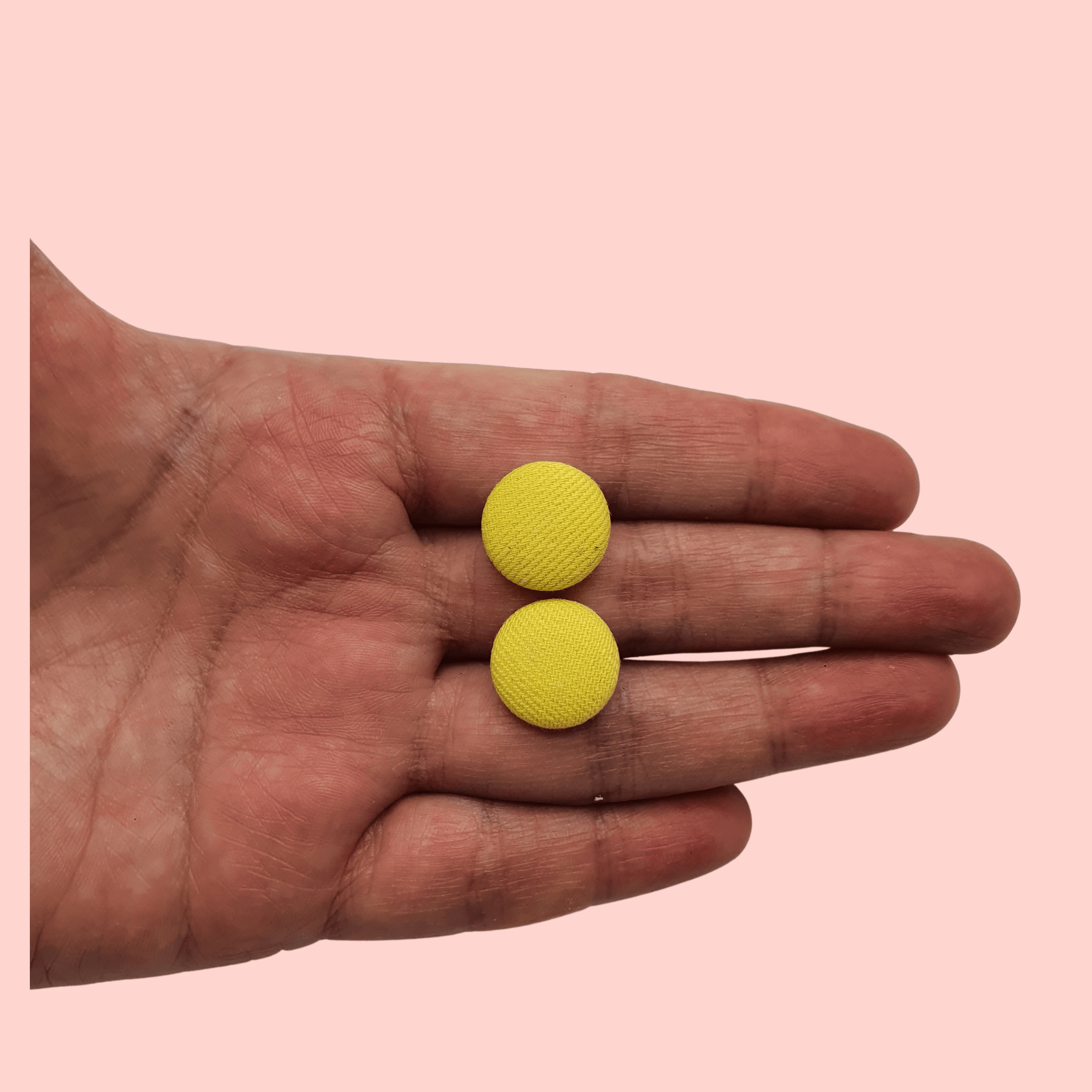 Bright Yellow Button stud earrings.