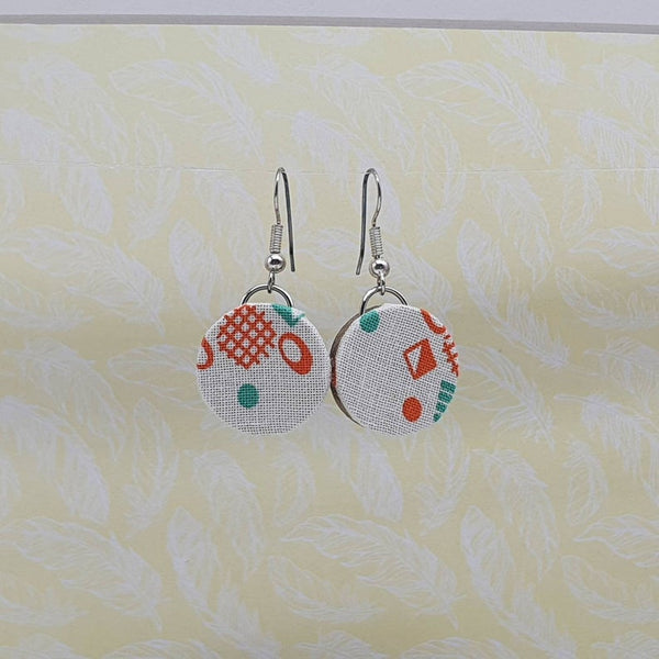 Fabric dangle earring and ring set.
