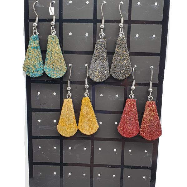 Scallop Sparkles fabric dangle earrings